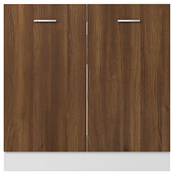 Acheter vidaXL Armoire de plancher d'évier Chêne marron 80x46x81,5 cm