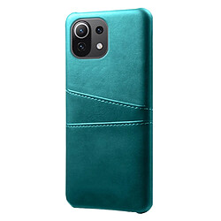 Coque en TPU + PU avec double porte-cartes vert pour votre Xiaomi Mi 11 Lite 5G/4G