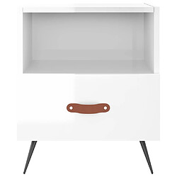 Avis vidaXL Table de chevet blanc brillant 40x35x47,5 cm bois d’ingénierie