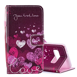 Wewoo étuis en cuir Coque Housse à rabat horizontal, motif lettres et cœur pour Galaxy S10 +, avec porte-cartes emplacements pour cartes