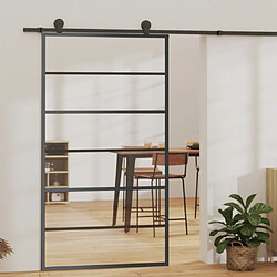 vidaXL Porte coulissante Verre ESG et aluminium 102x205 cm Noir