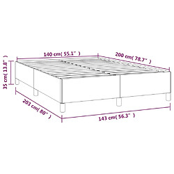 Acheter vidaXL Sommier à lattes de lit avec matelas Taupe 140x200 cm Tissu