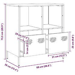 vidaXL Buffet anthracite 68x39x73,5 cm acier laminé à froid pas cher