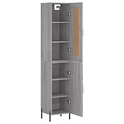 Avis vidaXL Buffet haut Sonoma gris 34,5x34x180 cm Bois d'ingénierie