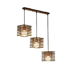 Stoex Lustre Suspension Cage Forme Colonne carrée Ajustable-Luminaire Contemporain Corde Salle à Manger,Bar