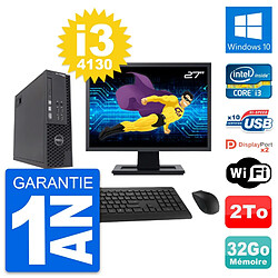 PC Dell T1700 SFF Ecran 27" Intel i3-4130 RAM 32Go Disque 2To Windows 10 Wifi - Occasion