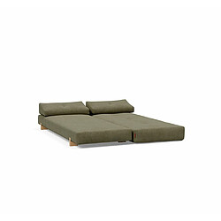 Acheter Inside 75 Méridienne design SIGMUND WOOD Pine Green convertible lit 160*200 cm pieds chêne