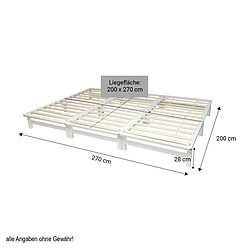 Homestyle4U Lit familial palette 270x200 cm en bois massif Blanc