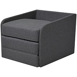 Helloshop26 Fauteuil chaise siège lounge design club sofa salon " convertible 595 x 72 x 725 cm tissu gris foncé 1102089/3