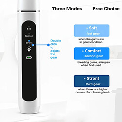 Universal Démaquillant de groove de molde dentaire à ultrasons électrique 3 mode de travail remplaçable conseils de travail plaque dentaire tartare démaquillant de tache | brosse à dents électrique