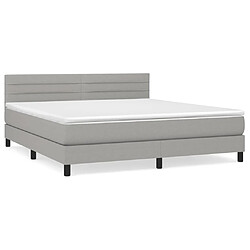 Maison Chic Lit Adulte - Lit simple Lit à sommier tapissier avec matelas moelleux - Meuble de Chambre - Gris clair 160x200cm Tissu -MN95109