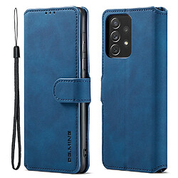 Etui en PU DG.MING style rétro, antichoc, fermoir magnétique avec support bleu pour votre Samsung Galaxy A73 5G