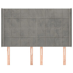 Avis Maison Chic Tête de lit scandinave avec oreilles,meuble de chambre Gris clair 147x16x118/128 cm Velours -MN64328