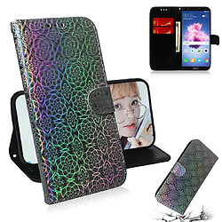 Wewoo Housse Coque Pour Huawei Y5 2018 / Y5 Lite 2018 Couleur unie Boucle magnétique colorée Flip horizontal en cuir PU avec support et fentes cartes et portefeuille et lanière argent