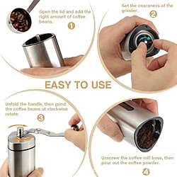 Universal Mini broyeur à café en acier inoxydable argenté, artisanal, artisanal, grains de café, broyeur, outils de cuisine, broyeur à café. pas cher