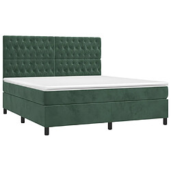 Avis Maison Chic Lit adulte- Lit + matelas + LED,Sommier à lattes de lit matelas et LED Vert foncé 180x200 cm -GKD12993