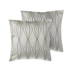 Beliani Lot de 2 coussins FENNEL 45 x 45 cm Géométrique Blanc