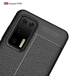 Wewoo Coque Pour Huawei P40 Litchi Texture TPU Antichoc Noir