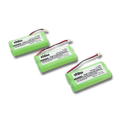 vhbw 3x NiMH Batterie 700mAh (2.4V) pour téléphone fixe sans fil Bang & Olufsen BeoCom 4 comme CTP950