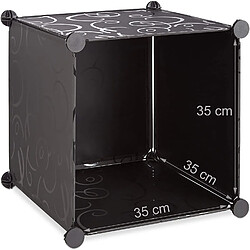 Helloshop26 Étagère cubes rangement penderie armoire 18 compartiments plastique chaussures modulable noir 13_0001073_2