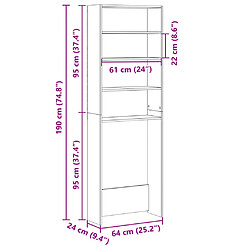 vidaXL Meuble de machine à laver chêne sonoma bois d'ingénierie pas cher