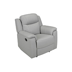 Avis Vente-Unique Fauteuil relax EVASION en cuir - Gris clair