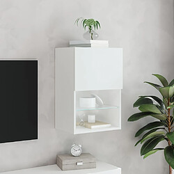 Avis vidaXL Meuble TV avec lumières LED blanc 40,5x30x60 cm