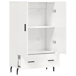 Acheter vidaXL Buffet haut blanc brillant 69,5x31x115 cm bois d'ingénierie