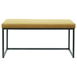 Avis The Home Deco Factory Banc en métal assise en velours Giulia jaune moutarde.