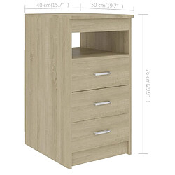 vidaXL Armoire à tiroirs Chêne sonoma 40x50x76 cm Bois d'ingénierie pas cher