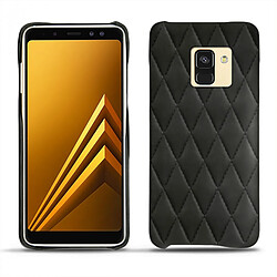 Coque cuir Samsung Galaxy A8 (2018) - Coque arrière - Noir - Couture ( Nappa - Black ) - NOREVE