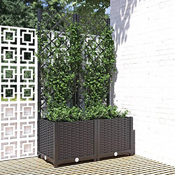 Maison Chic Jardinière,Bac à fleurs avec treillis - pot de fleur Noir 80x40x136 cm PP -GKD73464