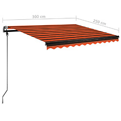 vidaXL Auvent manuel rétractable avec LED 350x250 cm Orange et marron pas cher