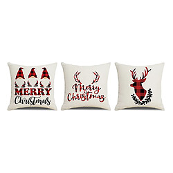 P123 3PCS 45 * 45cm Christmas De Noël Motif Taie d'oreiller en linge Mode Mode Home Office Coussin Coussin Coussin de voiture Sofa Décoration