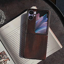 Avis Avizar Coque pour Oppo Find N2 Flip Rigide Simili Cuir Bords Surélevés Marron Foncé