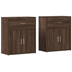 vidaXL Buffets 2 pcs chêne marron 60x31x70 cm bois d'ingénierie