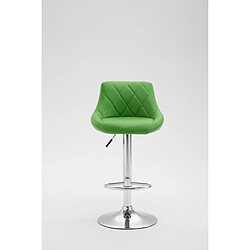 Decoshop26 2x Tabourets de bar en synthétique vert pivotant avec repose-pieds TDB10081