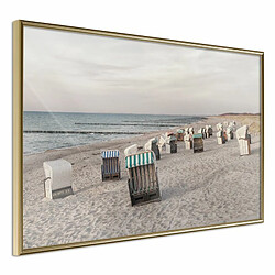 Paris Prix Affiche Murale Encadrée Baltic Beach Chairs 60 x 40 cm Or