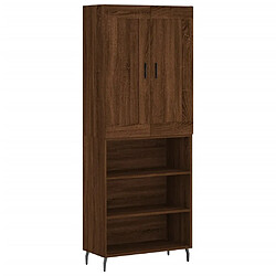 vidaXL Buffet haut Chêne marron 69,5x34x180 cm Bois d'ingénierie