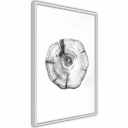 Paris Prix Affiche Murale Encadrée Tree Rings 20 x 30 cm Blanc