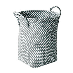 MSV Panier de rangement avec poignées 35x45cm Gris Clair & Blanc