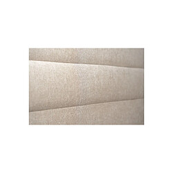 Sommeil de plomb Tete de lit Lignes Tissu Beige brun L 90 cm - Ep 10 cm rembourré