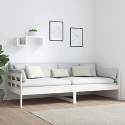 Avis vidaXL Lit de jour sans matelas blanc bois de pin massif 90x200 cm