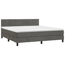 Avis Maison Chic Lit Adulte - Lit simple Lit à sommier tapissier et matelas moelleux - Meuble de Chambre - Gris foncé 180x200cm Velours -MN77468