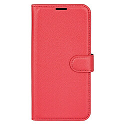 Etui en PU texture litchi avec support, rouge pour votre Vivo S12 Pro