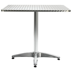 vidaXL Table de jardin Argenté 80x80x70 cm Aluminium