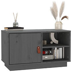 Avis vidaXL Meuble TV Gris 70x34x40 cm Bois de pin massif