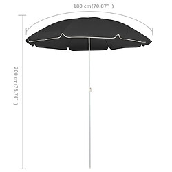 Acheter vidaXL Parasol de jardin avec mât en acier anthracite 180 cm