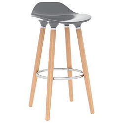 vidaXL Chaises de bar lot de 2 gris