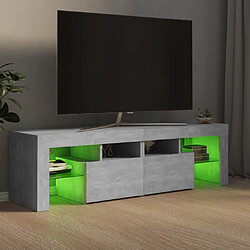 Avis vidaXL Meuble TV avec lumières LED Gris béton 140x36,5x40 cm